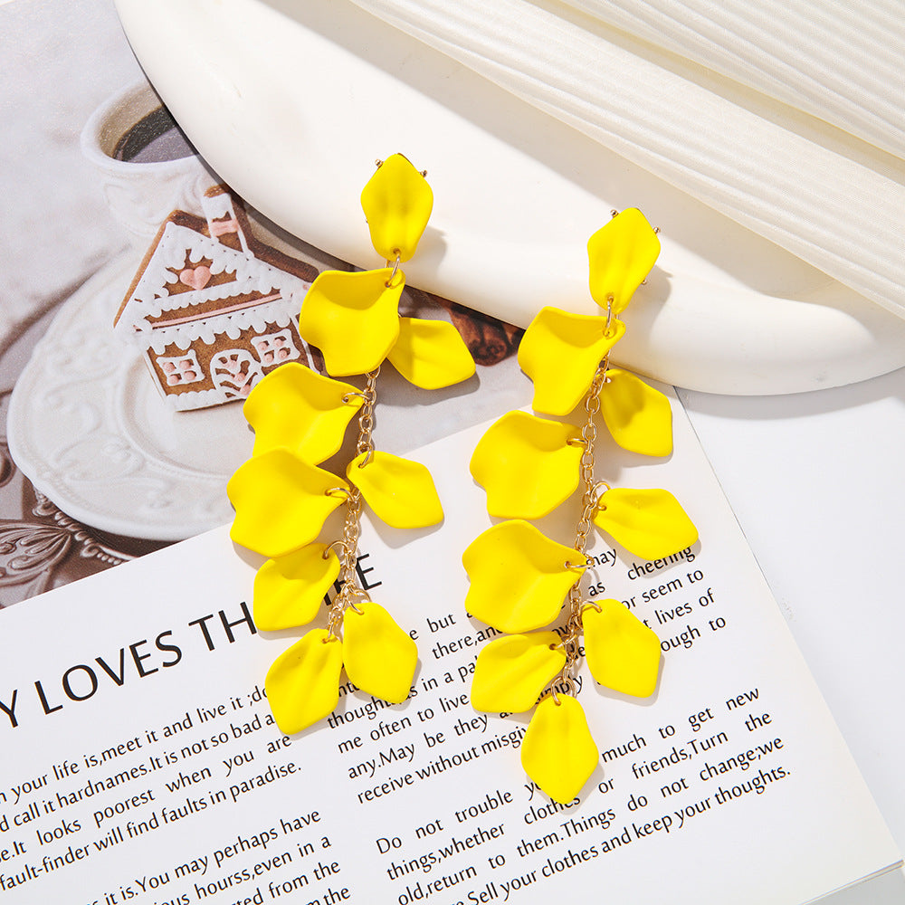 1 pair ig style retro flower plating arylic drop earrings
