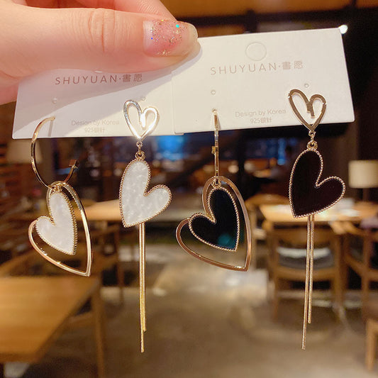 1 pair simple style heart shape alloy plating women's earrings