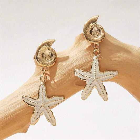 1 Pair Modern Style Classic Style Starfish Zinc alloy Drop Earrings