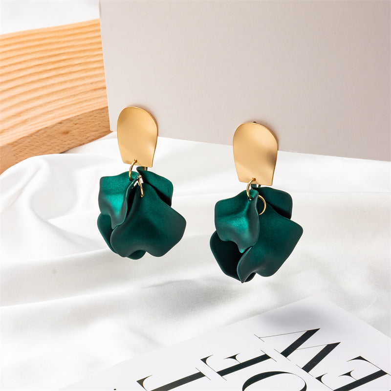 creative acrylic rose petal earrings fashion earrings