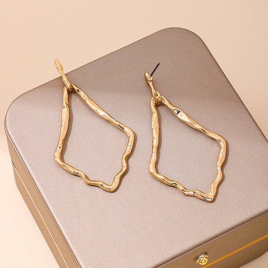 1 pair vacation simple style classic style rhombus alloy zinc drop earrings