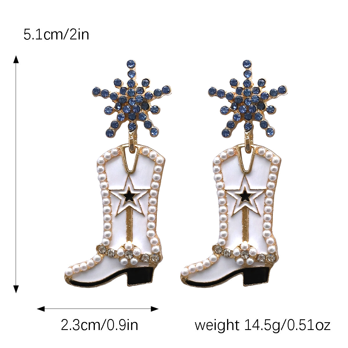 1 pair cowboy style boots inlay alloy artificial gemstones drop earrings