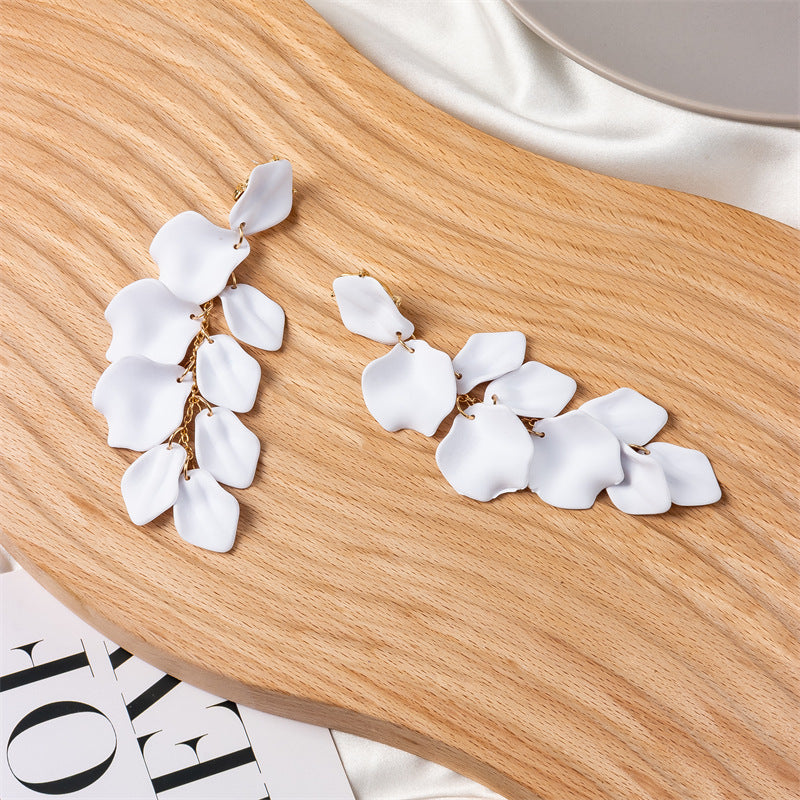 creative acrylic rose petal earrings fashion earrings