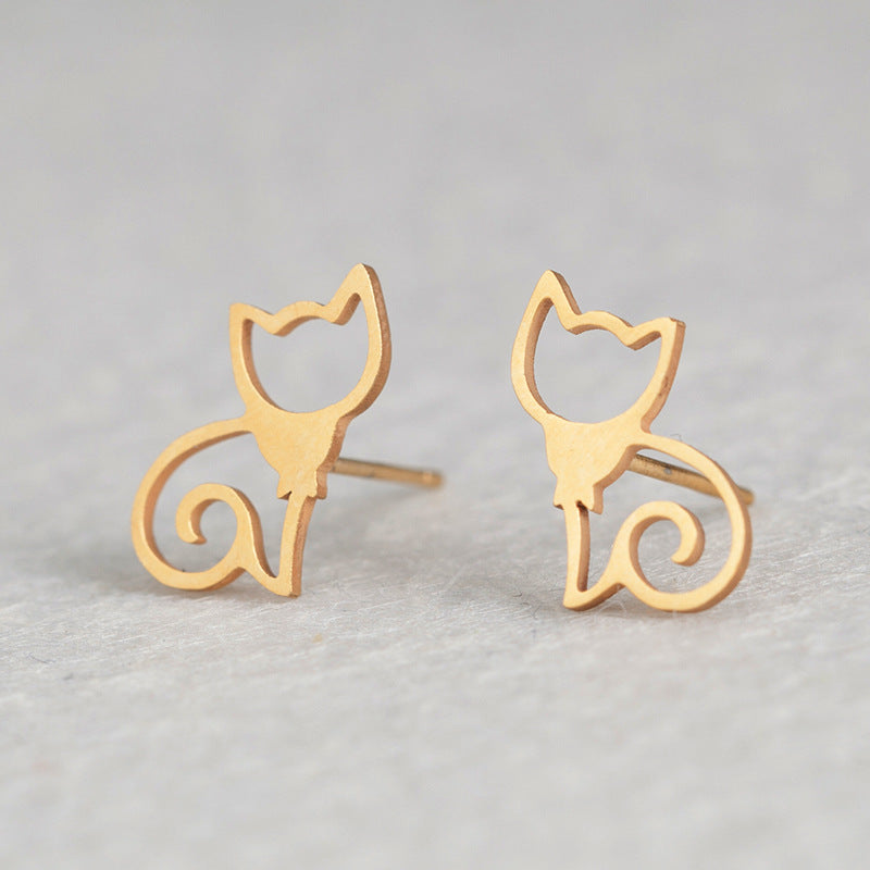 1 Pair Simple Style Animal Plating Stainless Steel Ear Studs