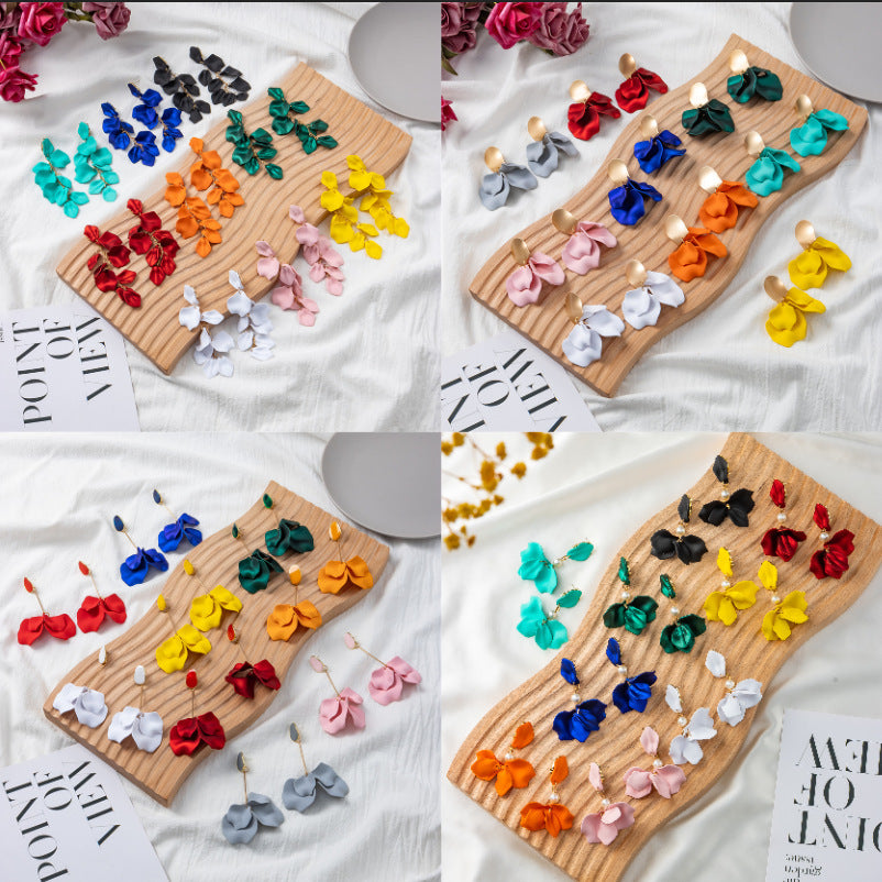 creative acrylic rose petal earrings fashion earrings