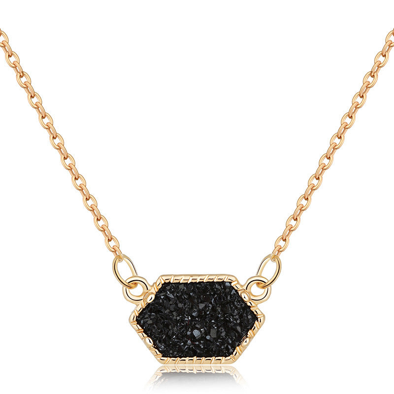 fashion simple multicolor crystal cluster turquoise diamond pendant necklace
