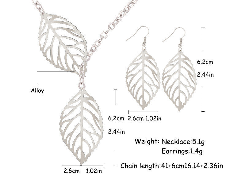fashion leaf plating alloy no inlaid earrings