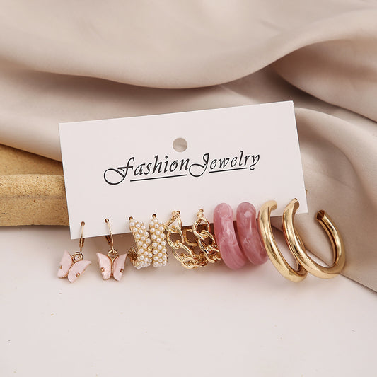 retro geometric plating alloy no inlaid earrings