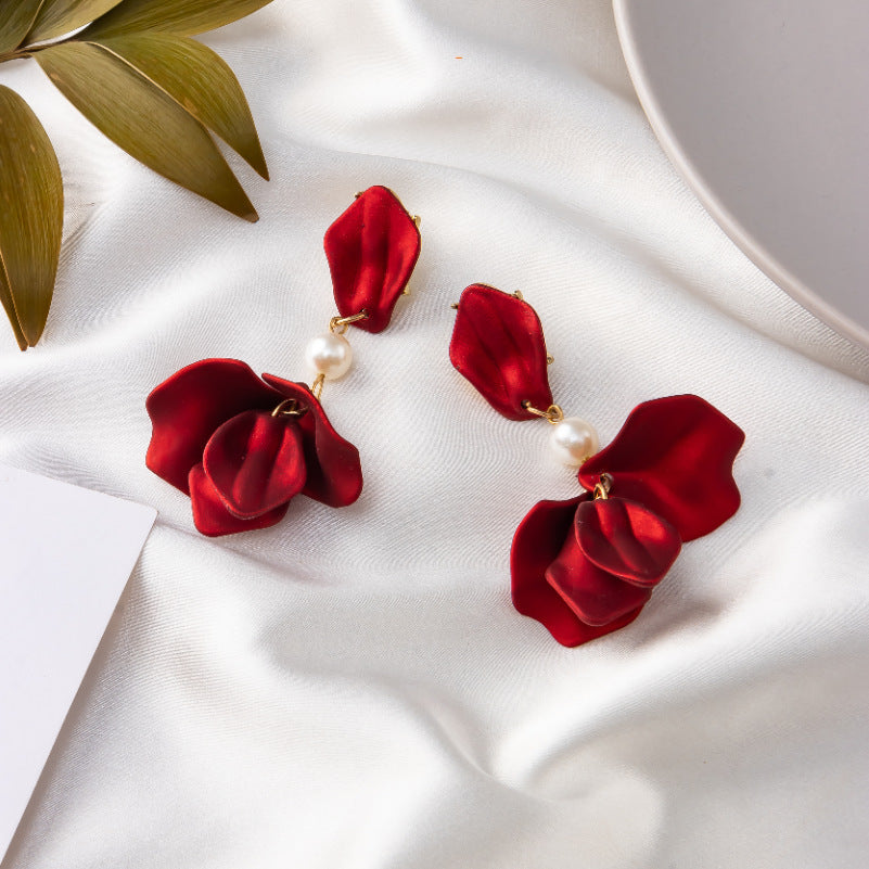 creative acrylic rose petal earrings fashion earrings