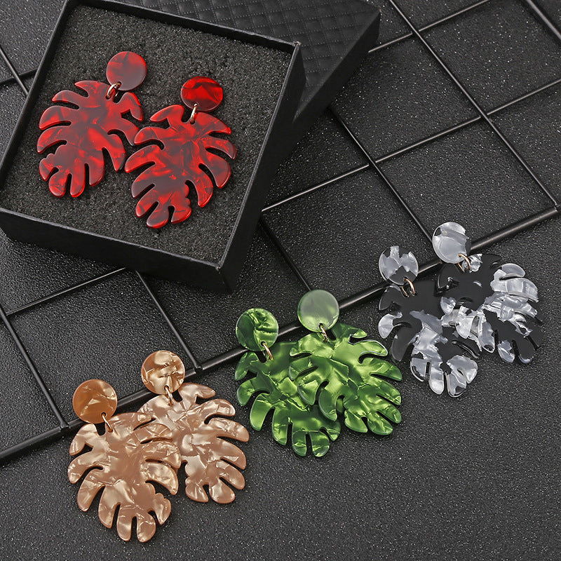 Novelty Leaves Resin Drop Earrings