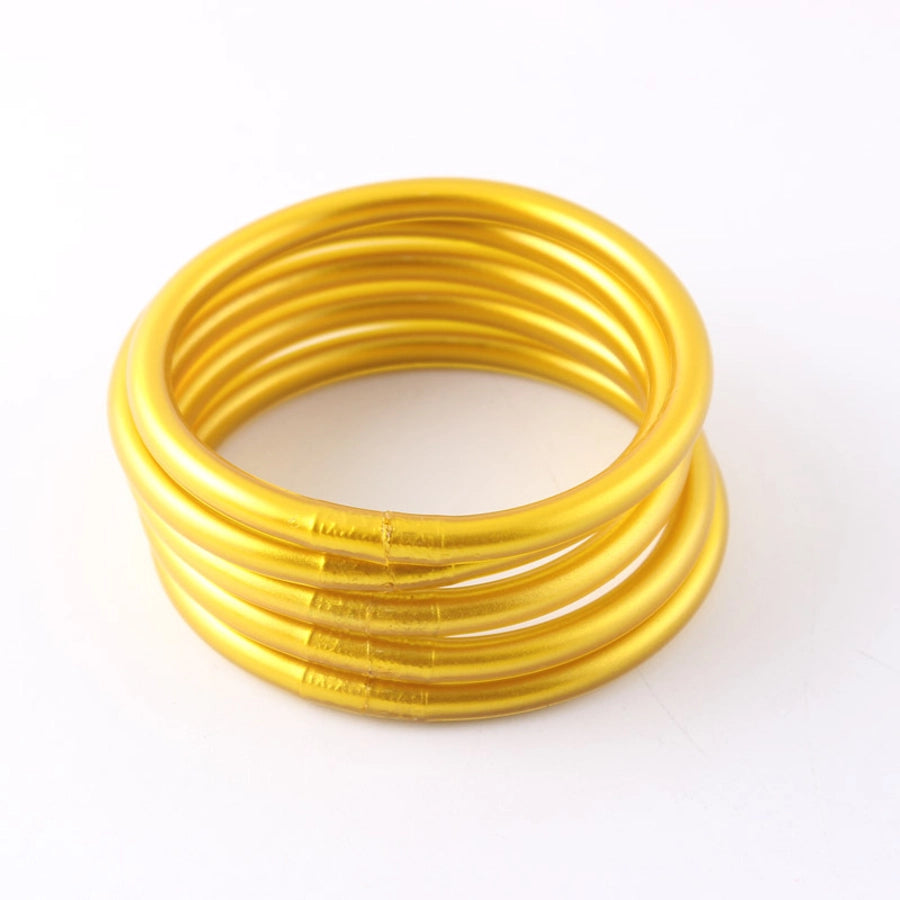 basic classic style round silica gel women's buddhist bangle