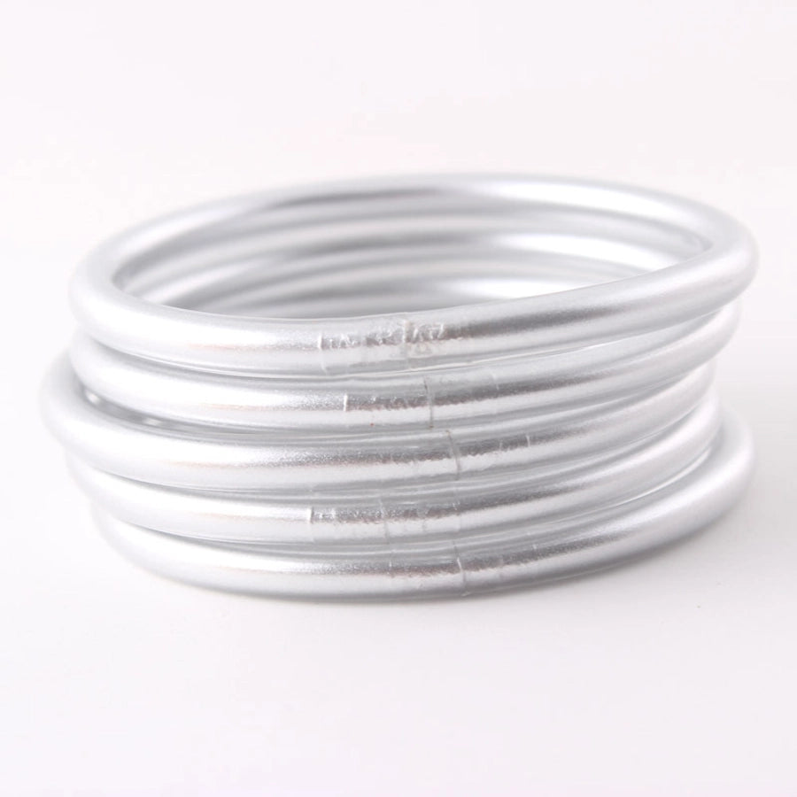 basic classic style round silica gel women's buddhist bangle