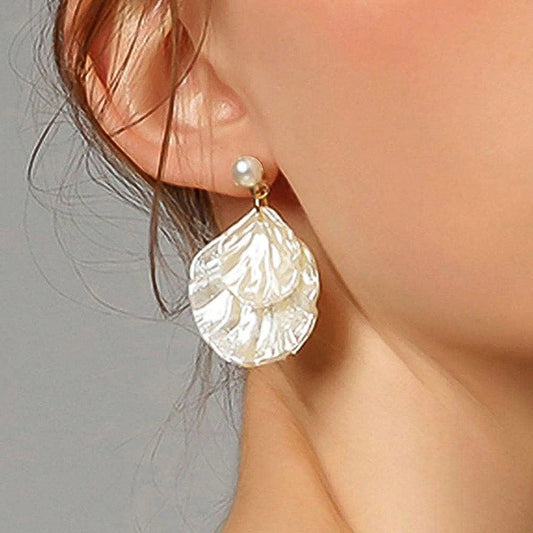 1 pair simple style commute color block patchwork synthetic resin alloy drop earrings