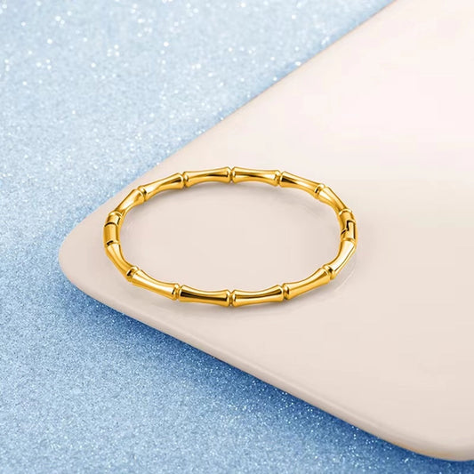 simple style bamboo stainless steel plating bangle