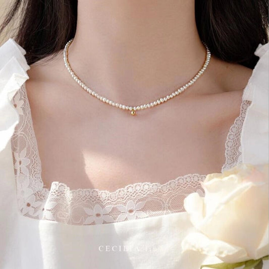 vintage style water droplets heart shape artificial pearl alloy women's necklace