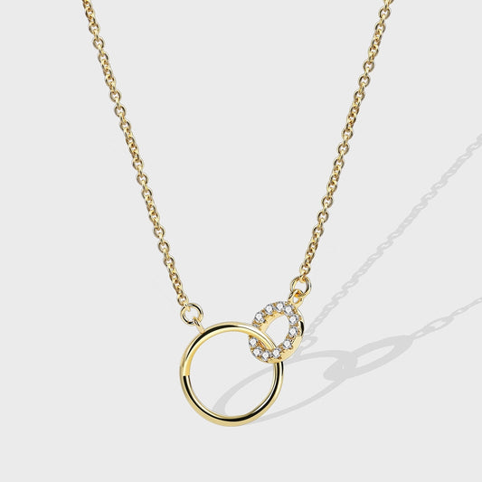 simple style round copper 18k gold plated zircon pendant necklace in bulk